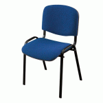 LOT DE 2 - CHAISE CONFÉRENCE CLASSIQUE BLEUE - PIEDS NOIR