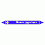 LOT DE 3 - MARQUEUR TUYAUTERIE - SOUDE CAUSTIQUE - VINYLE LAMINÉ - NFX 08-105 250 X 26 MM