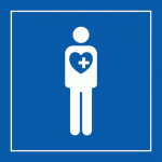 PANNEAU ACCÈS PRIORITAIRE AUX PERSONNES SOUFFRANT DE TROUBLES GRAVES - 350 X 350 - BLEU - PVC