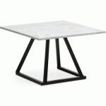 TABLE LOUNGE 70X70X45CM NOIR MÉLAMINE MARBLE WHITE - FLEXFURN