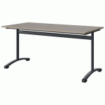 TABLE MALIBU 160X80 T6 DL STRA ABS GRIS U727/GRIS 7016