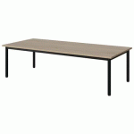 TABLE MALIBU 180X80 T1 4P STRA ABS CHÊNE 1146/NOIR 9005
