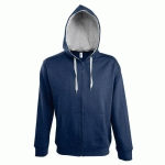 VESTE ZIPPÉE À CAPUCHE CONTRASTÉE TECH MARINE