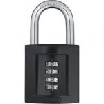 ABUS CADENAS ALU À COMBINAISON EN ZAMAK 50 MM AVEC 4 CHIFFRES EN FAÇADE - NOIR
