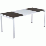 BUREAU EASY OFFICE 140X80CM PIED BLANC PLATEAU BLANC/WENGÉ - PAPERFLOW