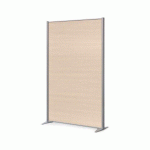 CLOISON DE SÉPARATION PLEINE B-ZEN - L 122 X H 180 CM - BOIS ANTIBACTÉRIEN CHÊNE CLAIR - PIED FIXE COULEUR ALUMINIUM