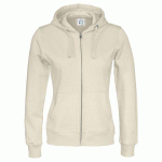 COTTOVER SWEATSHIRT À CAPUCHE FULL ZIP FEMME - CERTIFIÉ GOTS ECRU - TAILLE XS