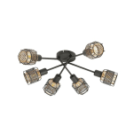 LINDBY EUDORIA PLAFONNIER À 6 LAMPES NOIR/OR