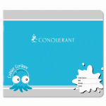 LOT DE 25 - CAHIER CONQUERANT 7 AGRAFE PAYSAGE 170X147 24P 70G DOUBLE LIGNE 5/10 ASSORTI