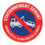 PANNEAU STATIONNEMENT GÊNANT DIAMÈTRE 30 CM POLYSTYRÈNE ANTICHOC