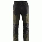 PANTALON DE TRAVAIL SERVICES STRETCH VERT OLIVE/NOIR TAILLE 44 - BLAKLADER