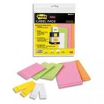 POST-IT SACHET 9 BLOCS DE 25 ÉTIQUETTES SUPER STICKY 3 FORMATS ET 5 COLORIS ASSORTIS