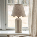 PR HOME LAMPE DE TABLE HALEY, BEIGE, TEXTILE, ECOMIX, HAUTEUR 50 CM