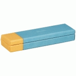RHODIARAMA PLUMIER SIMILI CUIR ITALIEN 21X5,5X3 CM - TURQUOISE - LOT DE 2