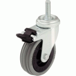 ROUL PIV+FREIN TIGE FILETEE D=50MM F=40KG B DG CAOUTCHOUC