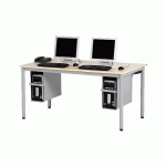 TABLE INFORMATIQUE FIGURA 120X60 CM PLATEAU STRATIFIÉ AVEC ACCÈS GOULOTTE - MANUTAN COLLECTIVITÉS