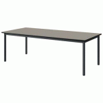 TABLE MALIBU 180X80 T3 4P STRA GRIS U727/NOIR GRIS 7016