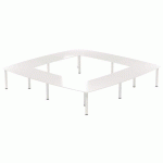 TABLE RÉUNION ATEM 400 X 400 CM PIED ROND BLANC /BLANC - MBA