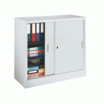ARMOIRE PORTE COULISSANTE H 105 X L 120 CM GRIS