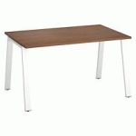 BUREAU DROIT INDIVIDUEL NOYER 140 X 80 CM, PIÉTEMENT MÉTAL BLANC - ARCH