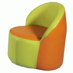 FAUTEUIL POUSSIN BICOLORE ANIS/ORANGE - MANUTAN COLLECTIVITÉS