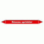 LOT DE 3 - MARQUEUR DE TUYAUTERIE - RÉSEAU SPRINKLER - VINYLE LAMINÉ 250 X 26 MM