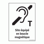 LOT DE 3 - PANNEAU SIGNALÉTIQUE - SITE ÉQUIPÉ EN BOUCLE MAGNÉTIQUE (210 X 150 MM, VINYLE SOUPLE AUTOCOLLANT)