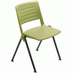 LOT DE 4 CHAISES MATCH PIÈTEMENT NOIR DOSSIER/ASSISE POLYPRO COLORIS VERT - MANUTAN COLLECTIVITÉS