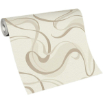 PAPIER PEINT MODERNE BEIGE À MOTIF POUR SALON | TAPISSERIE BEIGE À MOTIFS CHAMBRE ADULTE | PAPIER PEINT INTISSÉ BUREAU & COULOIR