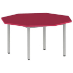 TABLE CARÉLIE OCTOGONALE Ø 120 CM FIXE T4 STRAT CERISE GRIS - MOBIDECOR