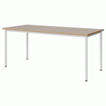TABLE MALIBU 180X80 T6 4P STRA ALAISÉ ACACIA/BLC 9016 - MANUTAN EXPERT