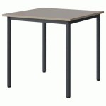 TABLE MALIBU 80X80CM T6 4P STRA ABS GRIS U727/GRIS 7016