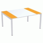 TABLE RÉUNION EASY OFFICE 150X114 PIED BLC PLAT. BLC/ORANGE - PAPERFLOW