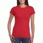 TEE-SHIRT FEMME COL ROND ROUGE T.S