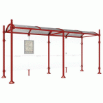 ABRI BUS PROVINCE 5 M SANS BARDAGES LATÉRAUX CITY ROUGE 3004 - PROCITY