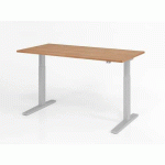 BUREAU ASSIS-DEBOUT SÉRIE XMKA-160X80CM-NOYER-ARGENT - HAMMERBACHER