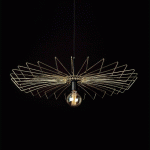 EULUNA SUSPENSION UMBRELLA DE FORME PLATE, DORÉE