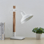 LINDBY CALLIORA LAMPE À POSER, BLANCHE, MÉTAL BOIS