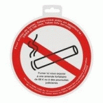 PANNEAU DE SIGNALISATION ROND DÉFENSE DE FUMER DIAMÈTRE 18 CM