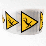 ROULEAU DE PICTOGRAMMES DE DANGER ISO EN 7010 - CHUTE AVEC DÉNIVELLATION - W008  - 25