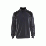 SWEAT CAMIONNEUR AVEC DÉTAILS AUX ÉPAULES - GRIS MOYEN ET NOIR - S BLAKLADER