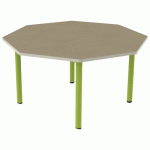 TABLE CARÉLIE MOB. OCT Ø120 T4 STR POLY. HM. BEIGE/VERT ACI - MOBIDECOR