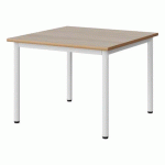 TABLE MALIBU 80X80CM T3 4P STRA ALAISÉ ACACIA/BLC 9016