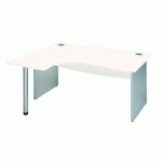 BUREAU COMPACT EXCELLENS L 160 CM RETOUR GAUCHE PIÈTEMENT PLEIN BLANC