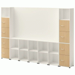 ENSEMBLE MEUBLE TV ET RANGEMENT IVO N°2 BLANC/PORTE CHÊNE - QUADRIFOGLIO