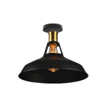AXHUP - LAMPE DE PLAFOND 27CM PLAFONNIER INDUSTRIELLE VINTAGE FER ABAT-JOUR LUMINAIRE COULOIR BALCON ESCALIER NOIR 1 PACK - 1PCS
