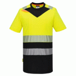 LOT DE 2 - PORTWEST DX434 T-SHIRT DX4 HV CLASSE 1 JAUNE/NOIR - TAILLE L