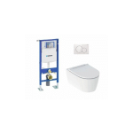 PACK COMPLET WC GEBERIT UP320 + CUVETTE ONE TURBOFLUSH + PLAQUE BLANCHE