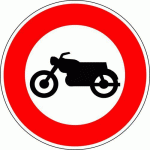 PANNEAU DE SIGNALISATION ACCÈS INTERDIT AUX MOTOS-650MM-CL2 - KELIAS