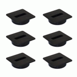 PASSE-CÂBLE CARRÉ - À ENCASTRER - BUREAU - NOIR - LOT DE 6 - PLASTWIN EMUCA